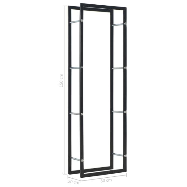 Brennholzregal Schwarz 50 x 20 x 150 cm Stahl  