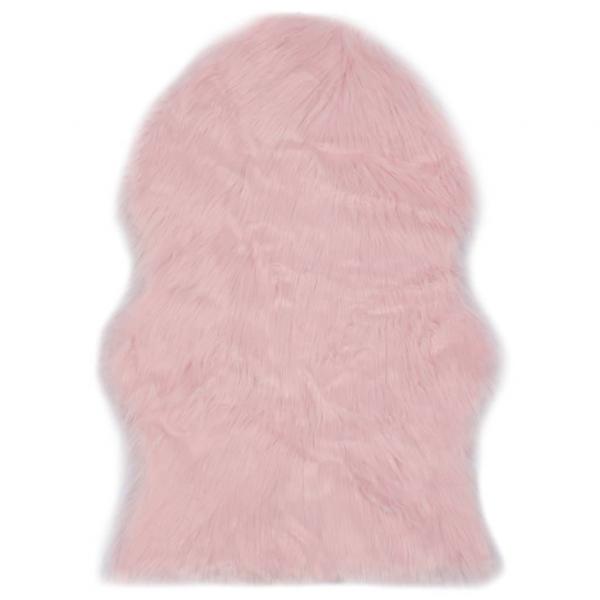 ARDEBO.de - Teppich 60x90 cm Künstlicher Schafspelz Rosa