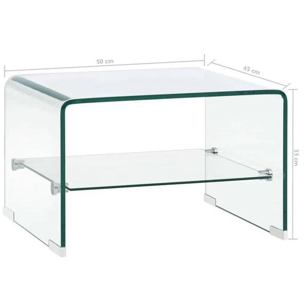 Couchtisch Transparent 50×45×33 cm Hartglas 