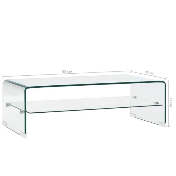 Couchtisch Transparent 98×45×31 cm Hartglas 