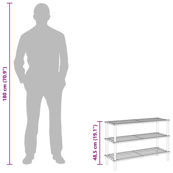 Schuhregal mit 3 Böden Massivholz Tanne