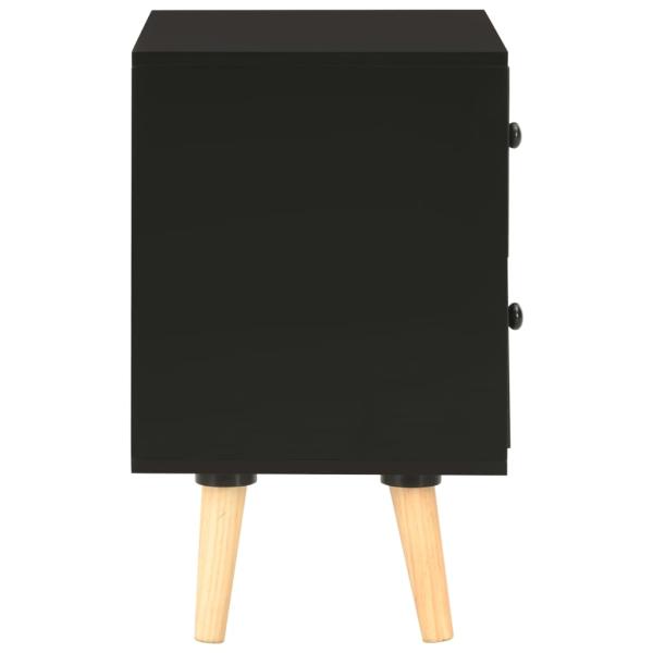 Nachttische 2 Stk. Schwarz 40 x 30 x 50 cm Kiefer Massivholz  