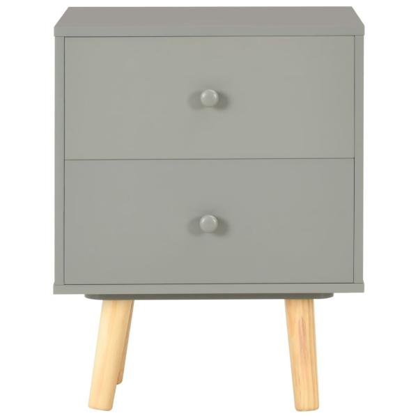 Nachttische 2 Stk. Grau 40 x 30 x 50 cm Kiefer Massivholz  