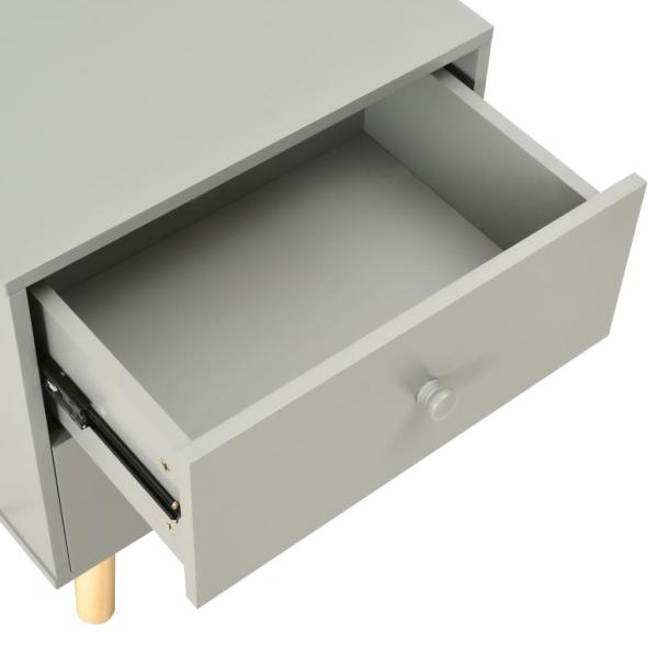 Nachttische 2 Stk. Grau 40 x 30 x 50 cm Kiefer Massivholz  
