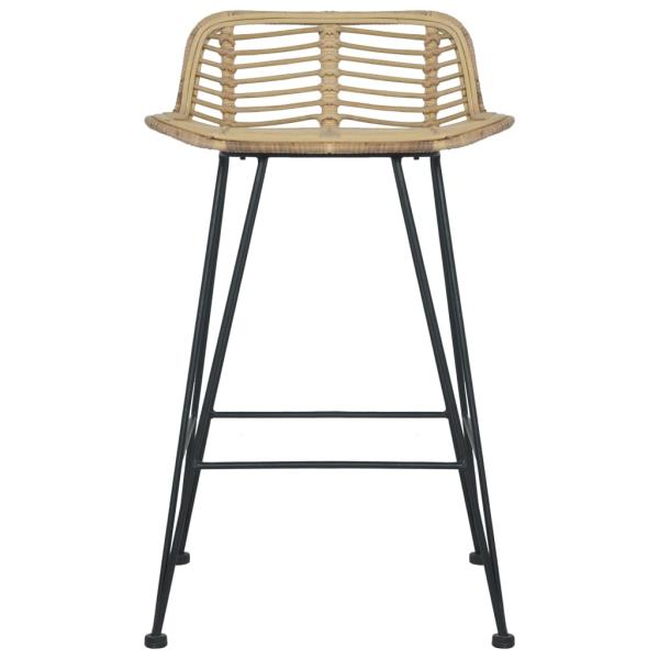 Barhocker 2 Stk. Rattan Natur   