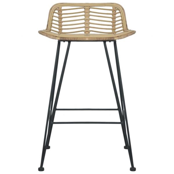 Barhocker 2 Stk. Rattan Natur   