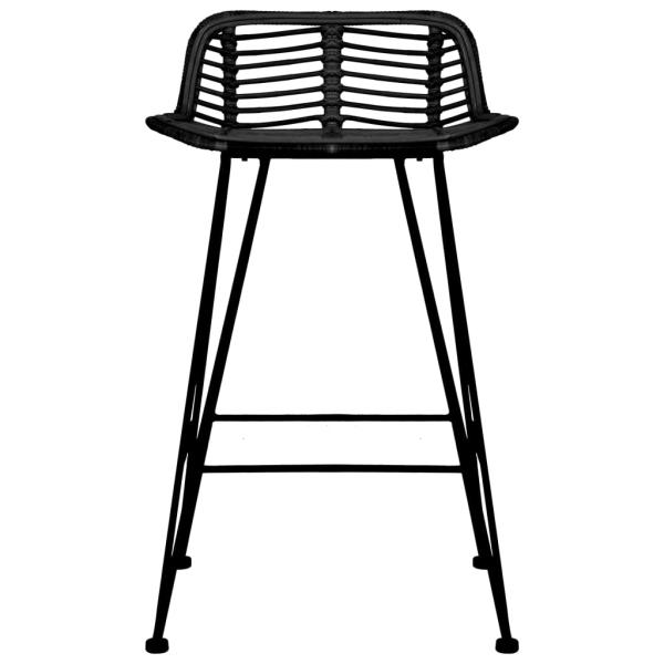 Barhocker 2 Stk. Schwarz Rattan