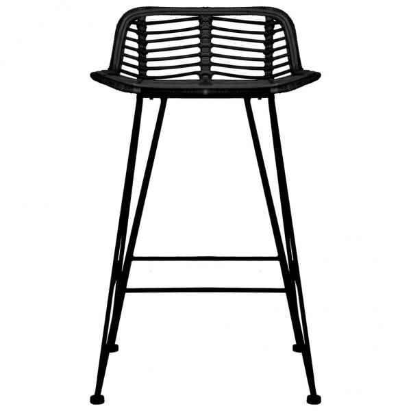 Barhocker 2 Stk. Schwarz Rattan