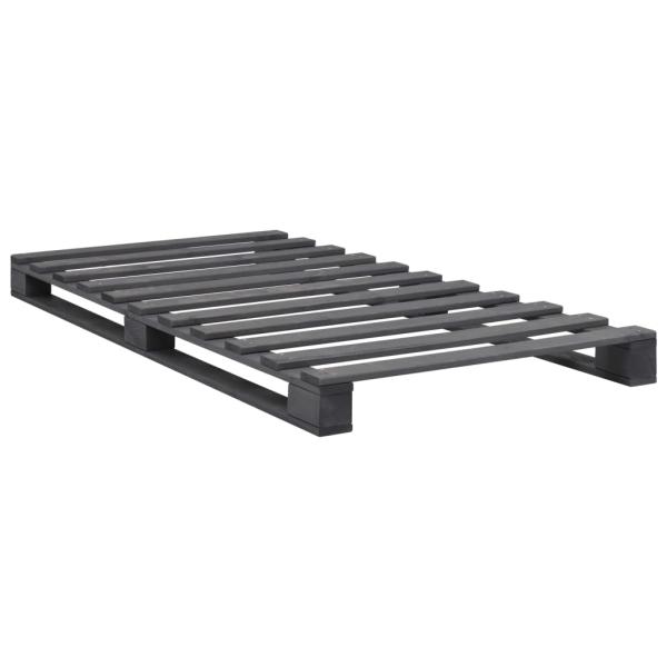 ARDEBO.de - Palettenbett Grau Massivholz Kiefer 100×200 cm