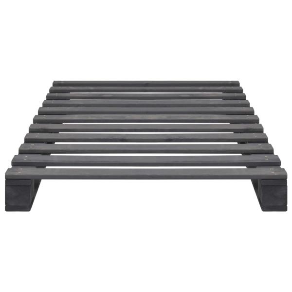 Palettenbett Grau Massivholz Kiefer 100×200 cm