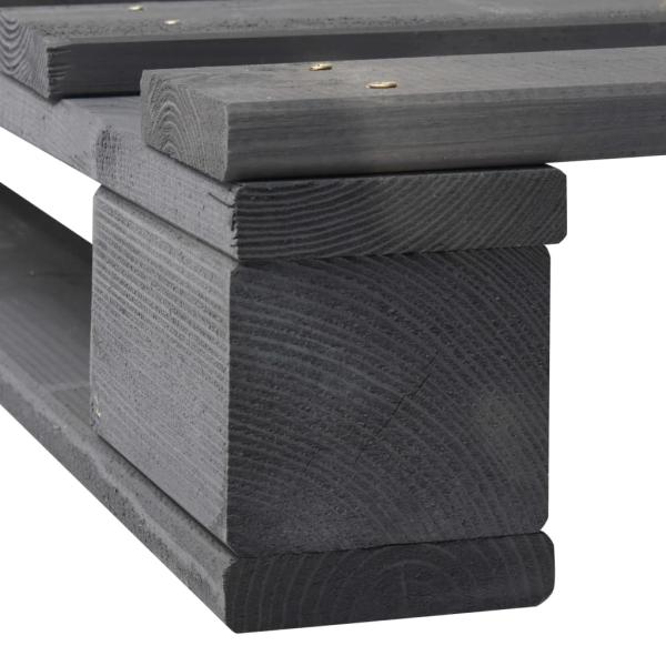 Palettenbett Grau Massivholz Kiefer 100×200 cm