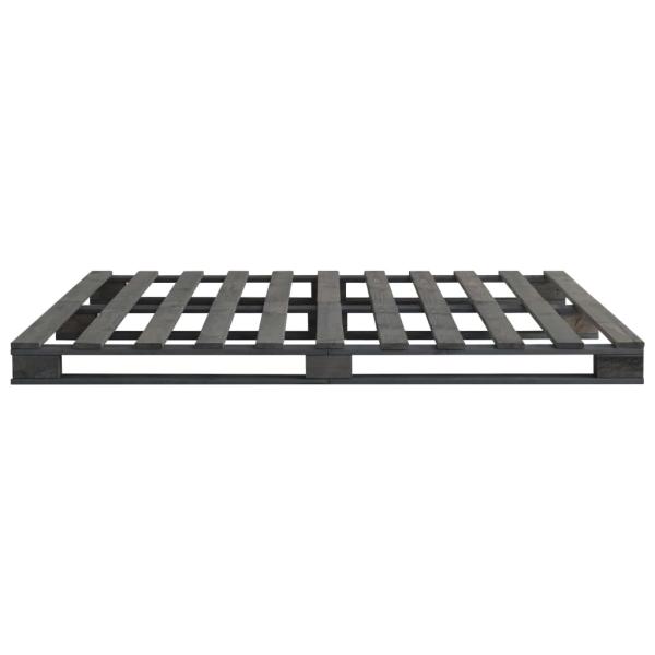 Palettenbett Grau Massivholz Kiefer 140×200 cm