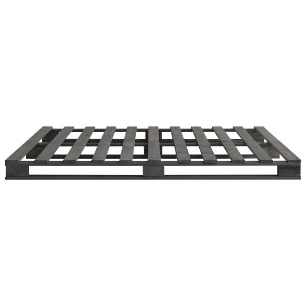 Palettenbett Grau Massivholz Kiefer 140×200 cm