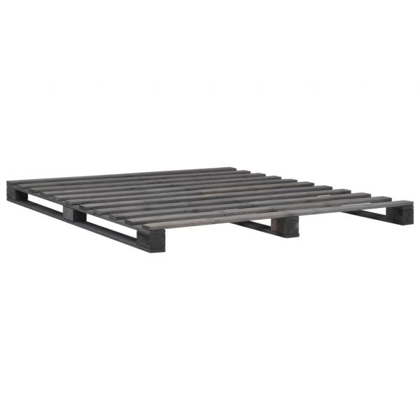 ARDEBO.de - Palettenbett Grau Massivholz Kiefer 160×200 cm