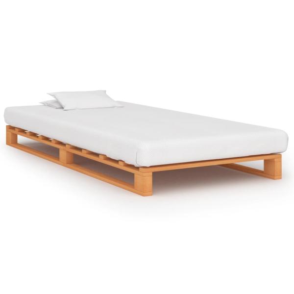 Palettenbett Braun Massivholz Kiefer 90×200 cm