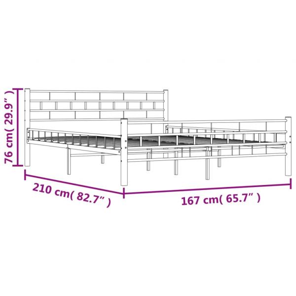 Bettgestell Schwarz Stahl 160×200 cm