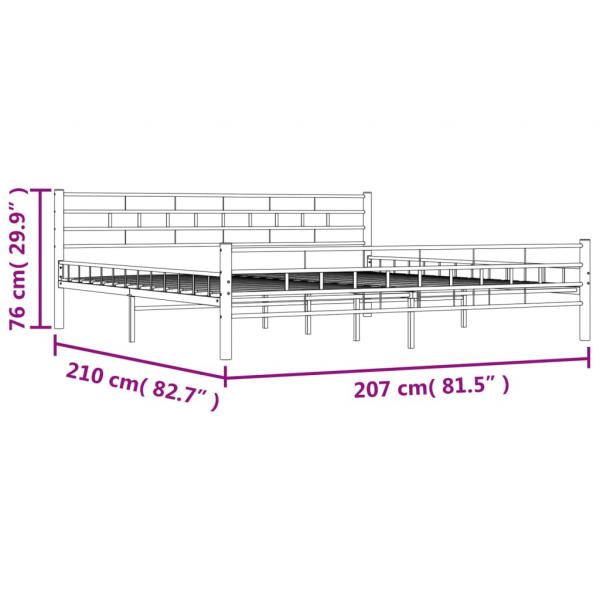 Bettgestell Schwarz Stahl 200x200 cm