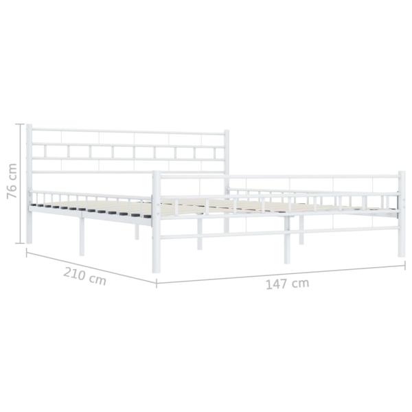 Bettgestell Weiß Metall 140×200 cm