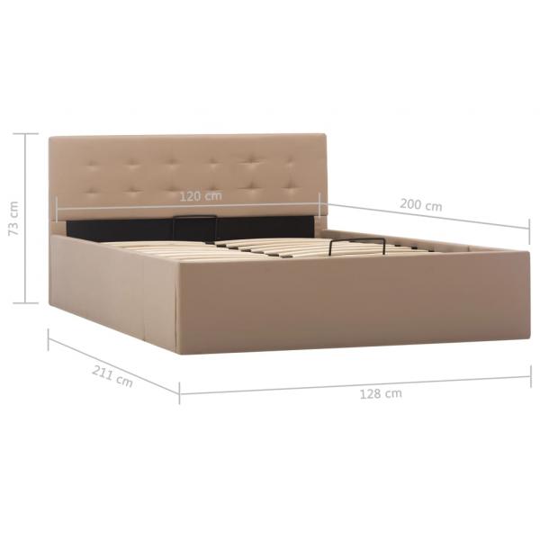 Stauraumbett Hydraulisch Cappuccino-Braun Kunstleder 120×200 cm
