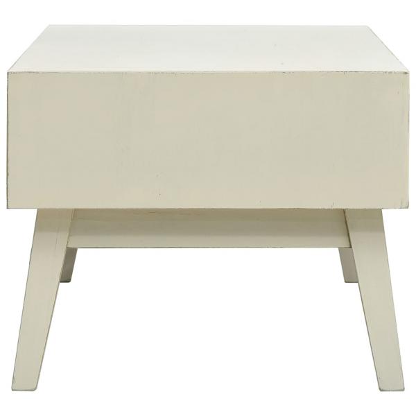 Couchtisch mit 2 Schubladen Schnitzerei Grau 110x50x40 cm Holz