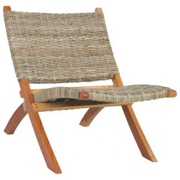 ARDEBO.de - Relaxstuhl Natur Kubu-Rattan und Massivholz Mahagoni