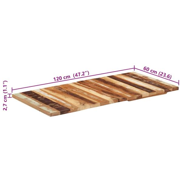 Tischplatte Rechteckig 60x120 cm 25-27 mm Altholz Massiv