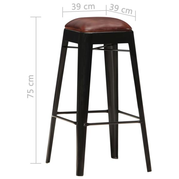 Barhocker 4 Stk. Schwarz Echtleder