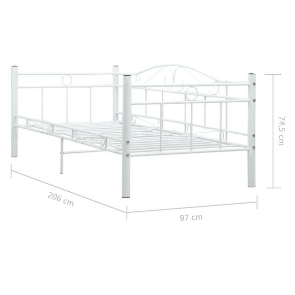 Tagesbett-Rahmen Weiß Metall 90×200 cm 