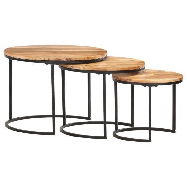 ARDEBO.de - Satztische 3 Stk. Massivholz Akazie