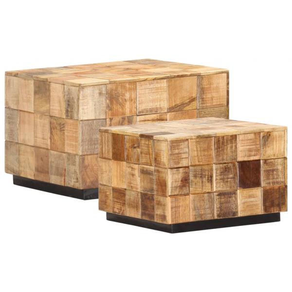 ARDEBO.de - Couchtische 2 Stk. in Block-Design Raues Mango-Massivholz