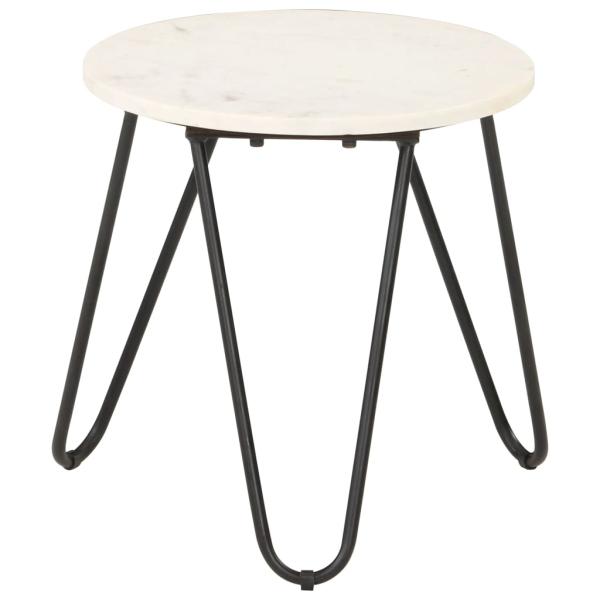 ARDEBO.de - Couchtisch Weiß 40×40×40 cm Echtstein in Marmoroptik