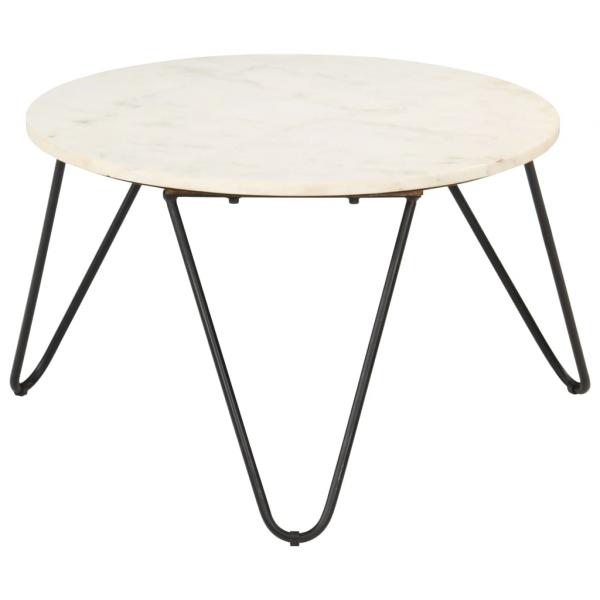 ARDEBO.de - Couchtisch Weiß 65x65x42 cm Echtstein in Marmoroptik