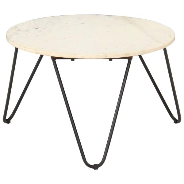 Couchtisch Weiß 65x65x42 cm Echtstein in Marmoroptik