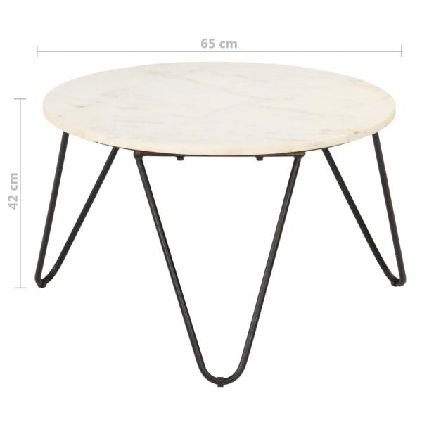 Couchtisch Weiß 65x65x42 cm Echtstein in Marmoroptik