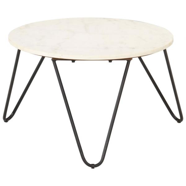 Couchtisch Weiß 65x65x42 cm Echtstein in Marmoroptik