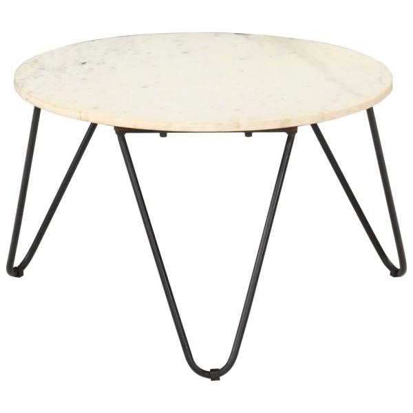 Couchtisch Weiß 65x65x42 cm Echtstein in Marmoroptik