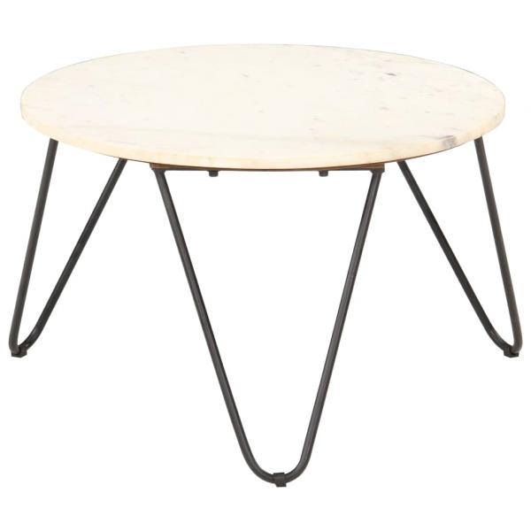 Couchtisch Weiß 65x65x42 cm Echtstein in Marmoroptik