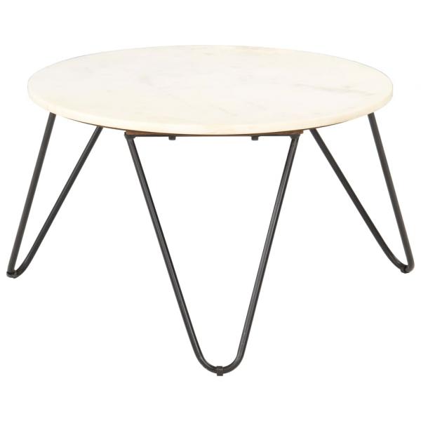 Couchtisch Weiß 65x65x42 cm Echtstein in Marmoroptik