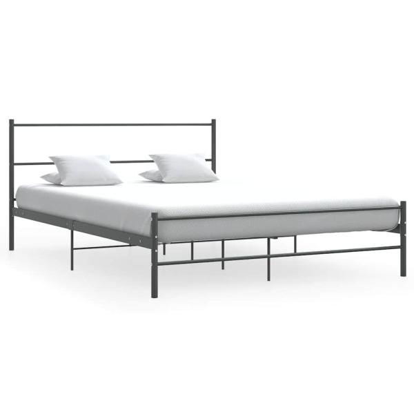 Bettgestell ohne Matratze Grau Metall 140×200 cm