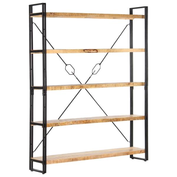 Bücherregal 5 Fächer 140x30x180 cm Mango Massivholz