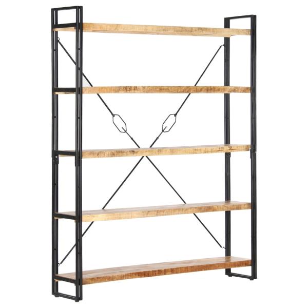 Bücherregal 5 Fächer 140x30x180 cm Mango Massivholz