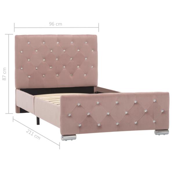 Bettgestell Rosa Samt 90x200 cm