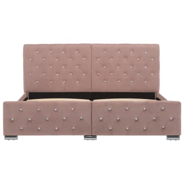 Bettgestell Rosa Samt 160x200 cm