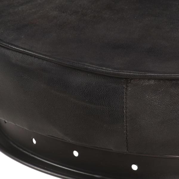 Barhocker 2 Stk. Schwarz Echtes Ziegenleder 
