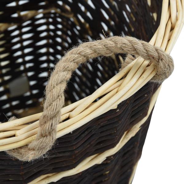 Holzkorb mit Trageriemen 50 x 44 x 58 cm Natur Weide   