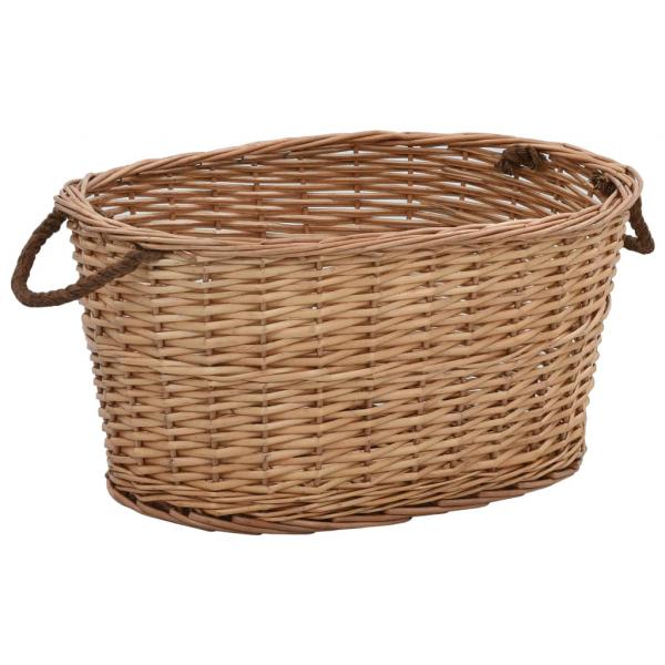 ARDEBO.de - Holzkorb mit Tragegriffen 58×42×29 cm Natur Weide