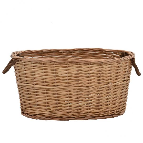 Holzkorb mit Tragegriffen 56x40x28 cm Natur Weide