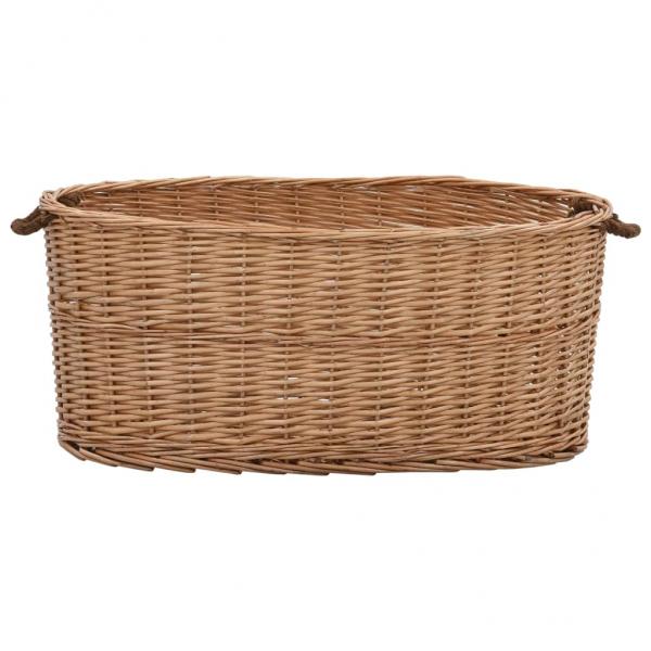 Holzkorb mit Tragegriffen 78 x 54 x 34 cm Natur Weide   