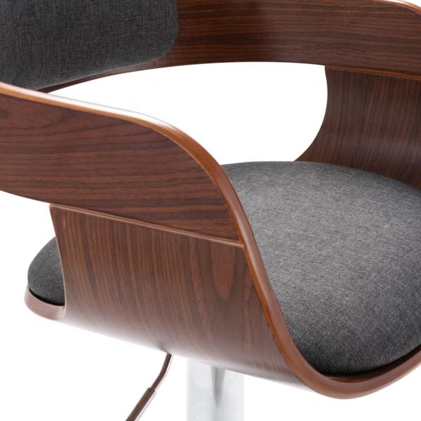 Barhocker Sperrholz und Grauer Stoff
