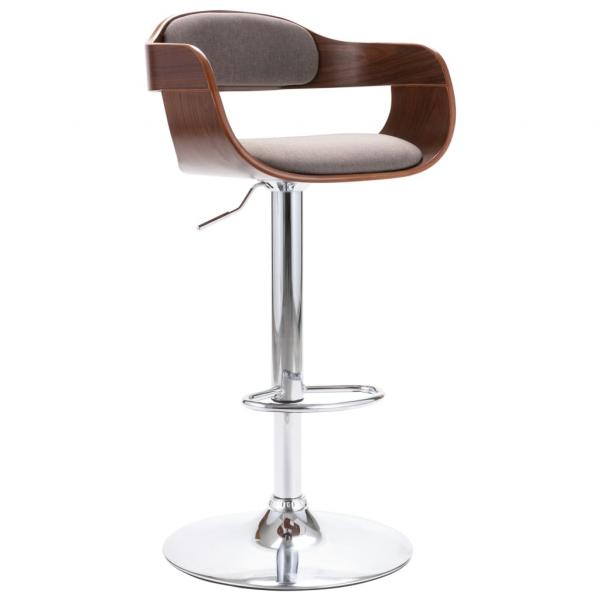 ARDEBO.de - Barhocker Sperrholz und Taupe Stoff